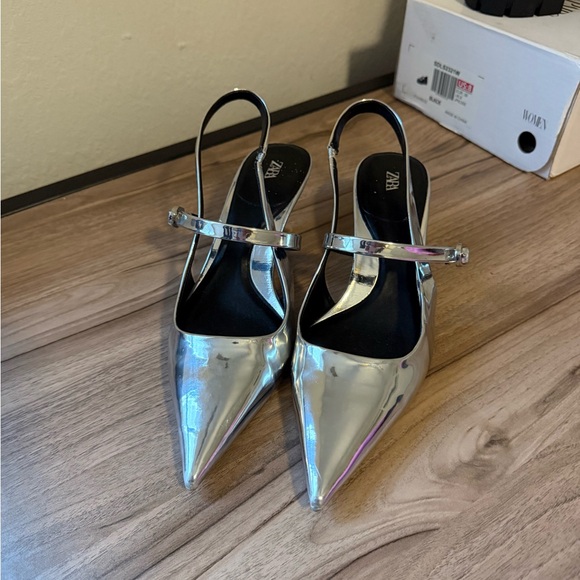 Silver Kitten Heels - Picture 4 of 4